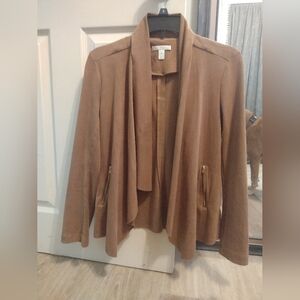 Brown Women's Soft Suede Like Jacket- S